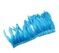 BTYQKZVPM plumes pour sapin de Noël, Garniture de frange plume queue coq for la décoration d'artisanat multicolore 20-25 cm(Lake Blue)