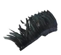 BTYQKZVPM plumes pour sapin de Noël, Garniture de frange plume queue coq for la décoration d'artisanat multicolore 20-25 cm(Black)
