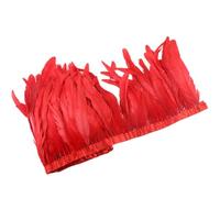 BTYQKZVPM plumes pour sapin de Noël, Garniture de frange plume queue coq for la décoration d'artisanat multicolore 20-25 cm(Red)