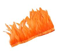BTYQKZVPM plumes pour sapin de Noël, Garniture de frange plume queue coq for la décoration d'artisanat multicolore 20-25 cm(Orange)