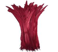 BTYQKZVPM plumes pour sapin de Noël, Plumes de queue Coque coq for décor artisanal multicolore 16-18 pouces 40-45cm 100/20/500 pièces(Wine Red,20 Pcs)