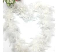 BTYQKZVPM plumes pour sapin de Noël, Robe Boa en plumes de marabout dinde, châle, écharpe mariage, garnitures Costume, multicolore, 2m, 40g(White)