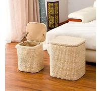 BTYQKZVPM Repose-Pieds Ottoman en Cuir, Banc de Rangement et Pouf, Lot de 2, en Fausse Fourrure Sherpa bouclée Multicolore, Plusieurs Tailles(Squared,41 * 35 * 45Cm)