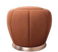 BTYQKZVPM Repose-Pieds Ottoman en Cuir, Nordic Velvet Ottoman Stool 40x45x45 Centimeters Multicolor Gold Metal Trim and Brass Base