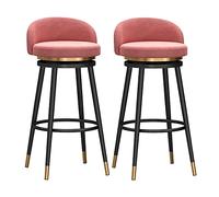 BTYQKZVPM Repose-Pieds Ottoman en Cuir, Velvet Metal Swivel Bar Stools Pack of 2 Multicolor Multiple Sizes Footrest Included(Pink,65cm)