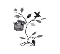 BTYQKZVPM Support pour arbre, Organisateur de boucles d'oreilles en métal forme d'arbre à oiseaux avec support for bagues, noir, 35 x 11,5 37, cm