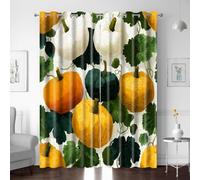 BTYWH Rideaux Occultants 3D Impression Abstrait Citrouille Imprimés Fleurs Thermique Isolant Anti Froid Et Chaleur, 2 Pièce, 241x229cm, Rideaux Opaque avec Oeillet pour Salon et Chambre Enfant