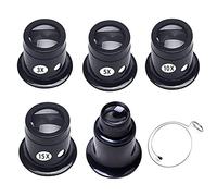 Btzthm 5 Pièces Loupes d'Horloger de Différentes Forces, Montre Horloge Réparation Loupe Kits, Ensemble de Loupes d'Horloger, 3X / 5X / 10x / 15x / 20x, pour Les Horlogers, Les Bijoutiers