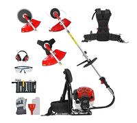 BU-KO 52cc Outil de Jardinage pour débroussailleuse à Essence avec Sac à Dos Comprenant : Coupe-Bordures, débroussailleuse avec Lame 3T et Lame de Coupe de Brosse à Mauvaises Herbes à Lame 40T