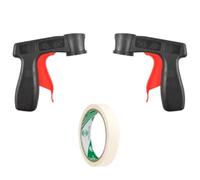 Buaak Lot de 2 poignées de pistolet à peinture, poignée pour bombes aérosols, livré avec un ruban de masquage, convient pour le bricolage, les meubles de bricolage, le marquage de lieu (noir et rouge)