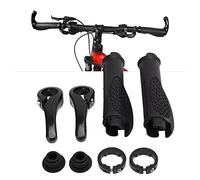 Buachois 1 Paire de Poignées de Guidon de Corne de Boeuf de Vélo, Double Verrouillage, Protection de Poignée dn Caoutchouc Antidérapante Poignée Antichoc pour Poignée de Vélo VTT BMX de 2,3 cm (Noir)