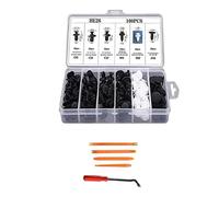 Buachois 100 Pcs Rivet Clips Plastique Voiture Comprendre 6 Types Universel HE26 Clips de Voiture Attaches de Pare-Chocs Clips à Rivets Kit avec 5 Outils de Retrait de Auto Voitures Panneau Intérieur