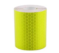 Buachois 3M Bande Reflechissante Autocollante, 5cm Vélo Autocollants Réfléchissants, Adhesives Reflechissant Bande d'avertissement, Réflecteur de Vélo Catadioptre pour Voiture, Casque (Jaune)