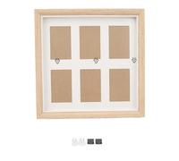 Buachois Cadre Photo, Cadre Photo en Bois de 3 Pouces, Mini Cadre Photo avec 6 Ouvertures, Décoration Murale, Support Photo pour Film D'appareil Photo Instantané, pour Affichage Suspendu sur Table