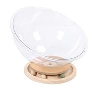 Buachois Capsule d'espace lit de Chat, Clean en intérieur Petit Animal de Compagnie Chaton coule de Couchage Acrylique avec Une Plaque tournante en Bois Jouet de Piste à Balle