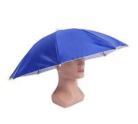 Buachois Chapeau Parapluie, Parapluie de PêChe Coupe Vent avec écran Solaire, Chapeau Parapluie Mains Libres, Parapluie Pliant pour Pêche en Plein Air, Randonnée(Marine)