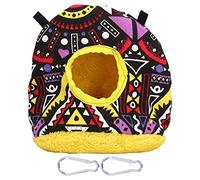 Buachois Chaussade Chaude, hamac à Oiseaux Round Forme Soft Soft Save Espace Easy Clean Sénalisation Hiver Chaussure Perrot Nest House for Parrot Parakeet Cockatiel Conure Budgie (Style Familial)