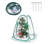 Buachois Greenhouse Mini Couvre-Plante, 70x70x80cm Pop Up Greenhouse Cover avec 4 Ongles Fixes, PVC Transparent Mini Small Grow Plant House Tente pour Plantes extérieures Salle de