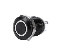 Buachois Interrupteur Momentané LED, 12 Mm 2A DC 3 V Auto RéInitialisation éTanche Bouton Poussoir à Bascule BoîTier Noir, 1,3 X 2,1 Cm / 0,51" X 0,83"(Blanc)