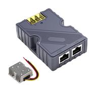 Buachois Kit d'injecteur PoE GigE 150 W, câble de Montage Adaptateur Starlink avec ABS ESD convertisseur élévateur 12 V à 48 V DC Adaptateur GigE PoE pour kit Internet V2 réseau
