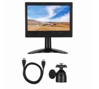 Buachois Moniteur d'affichage Portable Multifonction 7 Pouces résolution 1024x600, entrée HDMI VGA AV pour, Affichage Voiture, Surveillance, avec Support et contrôle à Distance