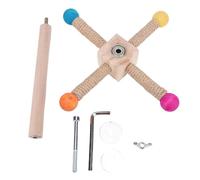 Buachois Perche Rotative pour Oiseaux avec Moulin à Vent et Bâtons à Ronger, Jouet Interactif en Bois pour Perroquets Accrochage dans la Cage, Jouet de Griffe pour Oiseaux en Cage