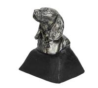 Buachois Pierre tombale commémorative pour Chien, stèle funéraire en résine avec Sculpture de tête de Chien pour Jardin ou Cour