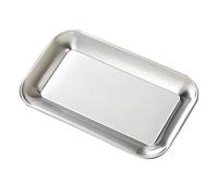 Buachois Plateau de service carré en acier inoxydable, grand plateau de fête pour apéritifs, barbecue, pain et desserts, passe au lave-vaisselle pour mariage, restauration, maison (S)