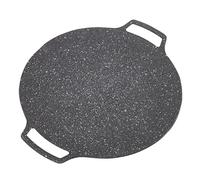 Buachois Poêle à Griller Coréenne, Poêle à Griller Ronde Antiadhésive pour Barbecue Coréen, Plaque à Griller Ronde avec Poignée, Plaque de Cuisson Multifonctionnelle (Gas Model 30cm)