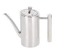 Buachois Pot à Huile en Acier Inoxydable, Récipient à Épices de Cuisine avec Couvercle et Bec Verseur, Capacité 500 ml, pour Cuisine et Préparation Alimentaire (Type à poignée droite - 0,5L)