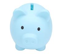Buachois Tirelire,Cochon en Plastique Souple Anti Chute Dessin Animé Pièces d'argent Boîte D'économie, Coffre Fort Pratique Animal Cochon Pièce de Monnaie Tirelire Garçon Fille Cadeau(Bleu)
