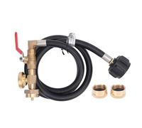 Buachois Tuyau Adaptateur de Recharge de gaz QCC1 Type1, 4 Pieds Tuyau Adaptateur de Recharge de gaz Universel, Tuyau de Recharge de gaz avec manomètre pour réchaud de Camping