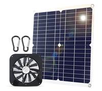 Buachois Ventilateur Solaire, kit de Ventilateur d'extraction à Panneau Solaire 20 W 10 Pouces, Ventilateur d'extraction à Panneau Solaire USB pour poulailler, abri de Jardin,