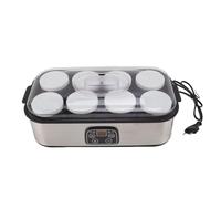 Buachois Yaourtière Automatique avec Affichage LCD, Programmable Température Réglable 8 Pots Verre 1.44L pour Yaourt Maison Fromage Blanc Diples