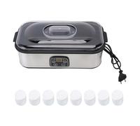 Buachois Yaourtière Électrique, 8 Pots Minuterie 0-48h Contrôle Automatique de Température Acier Inoxydable Verre pour Maison