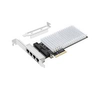 Buacoz Carte réseau serveur à quatre ports 2,5 G avec puce Intel I226 - PCI-E X4 2500 m Gigabit Ethernet - Adaptateur réseau LAN RJ45 compatible avec Windows 10/11 Windows Server 2019/2022