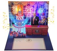BUAEL DTESL Carte d'anniversaire pop-up avec lumière et musique, cartes de vœux cadeaux pour elle ou lui, ouvrez la carte et jouez les vœux du président et la chanson « Happy Birthday », bougie