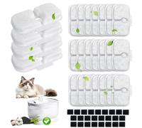 BUAEL Lot de 50 filtres de rechange pour fontaine à eau Petlibro Cat PLWF005 PLWF105 PLWF115 (25 filtres à eau de rechange + 25 éponges préfiltrantes)