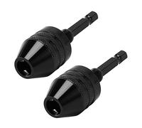 BUAGOUWZ 2X 0.3-8mm 1/4 Pouces Perceuse Sans Cle Chuck Tournevis Adaptateur de Pilote D'Impact Vis Hexagonale Foret Grinder Adaptateur de Changement Convert -Noir