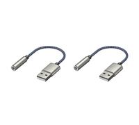 BUAGOUWZ 2X Câble Audio USB vers 3,5 mm USB A vers 3,5 mm Carte Son Stéréo Externe Casque Microphone Adaptateur Audio Argent et Bleu