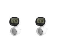 BUAGOUWZ 2X Compteur de Puissance Wattmètre Numérique Compteur Électrique, Voltmètre Compteur de Coût Énergétique Prise 45 ° Rotatin Prise UE