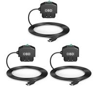 BUAGOUWZ 3X Kit de Câblage OBD pour CaméRa de Tableau de Bord, Kit de Câblage USB de Type C avec Câble d'alimentation OBD pour CaméRa de Tableau de Bord 12-24 V à 5 V/3 A