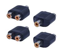 BUAGOUWZ 4 Pieces AV Splitter A Y Adaptateur 1 A 2 Noir