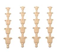 BUAGOUWZ 4X Décalque de Cadre Non Peint en Applique en Coin Sculpté en Bois pour Style de Décoration de Meubles de Maison: 1