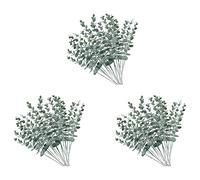 BUAGOUWZ 60 Pièces Séries Tiges D'Eucalyptus Artificielles Feuilles Faux Gris Vert Eucalyptus Branches de Plantes Faux Tiges pour Mariage