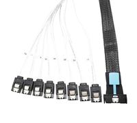 BUAGOUWZ Câble de Conversion de Disque Dur de Serveur PCI-E Slimline SAS SFF-8654 8I vers 8X 0,5 M Cordon SFF-8654 74P vers 8xSATA 7P