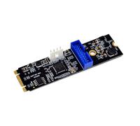 BUAGOUWZ Carte Adaptateur M.2 NVME vers USB 3.0, 2 Ports, Hotplug PCIe | Support hot- plug USB, débit 5 Gbit/s, puce Renesas uPD720202, alimentation intégrée 4 broches pour 900 mA.