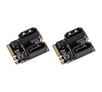 BUAGOUWZ Carte d'Extension M.2 vers SATA3.0 E Compatible Win/Linux JMB582 | Solution Plug and Play : 2 ports SATA via M.2 E, sans pilote, compatible /Linux, idéale pour NAS et réseaux.