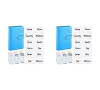 BUAGOUWZ Classeur Budget A6 Bleu avec 2 Couvertures et 24 Feuilles Budget | Parfait pour factures, cartes et petits objets; ensemble A6 avec pochettes et feuilles budget