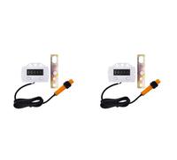 BUAGOUWZ Compteur Induction Magnétique Multiples Usages Poinçonneuses Ultra | Ensemble B, blanc, boîtier plastique et métal; contient 2 compteurs numériques, 2 interrupteurs magnétiques et 2 supports.